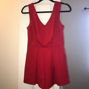 Red Casual Romper